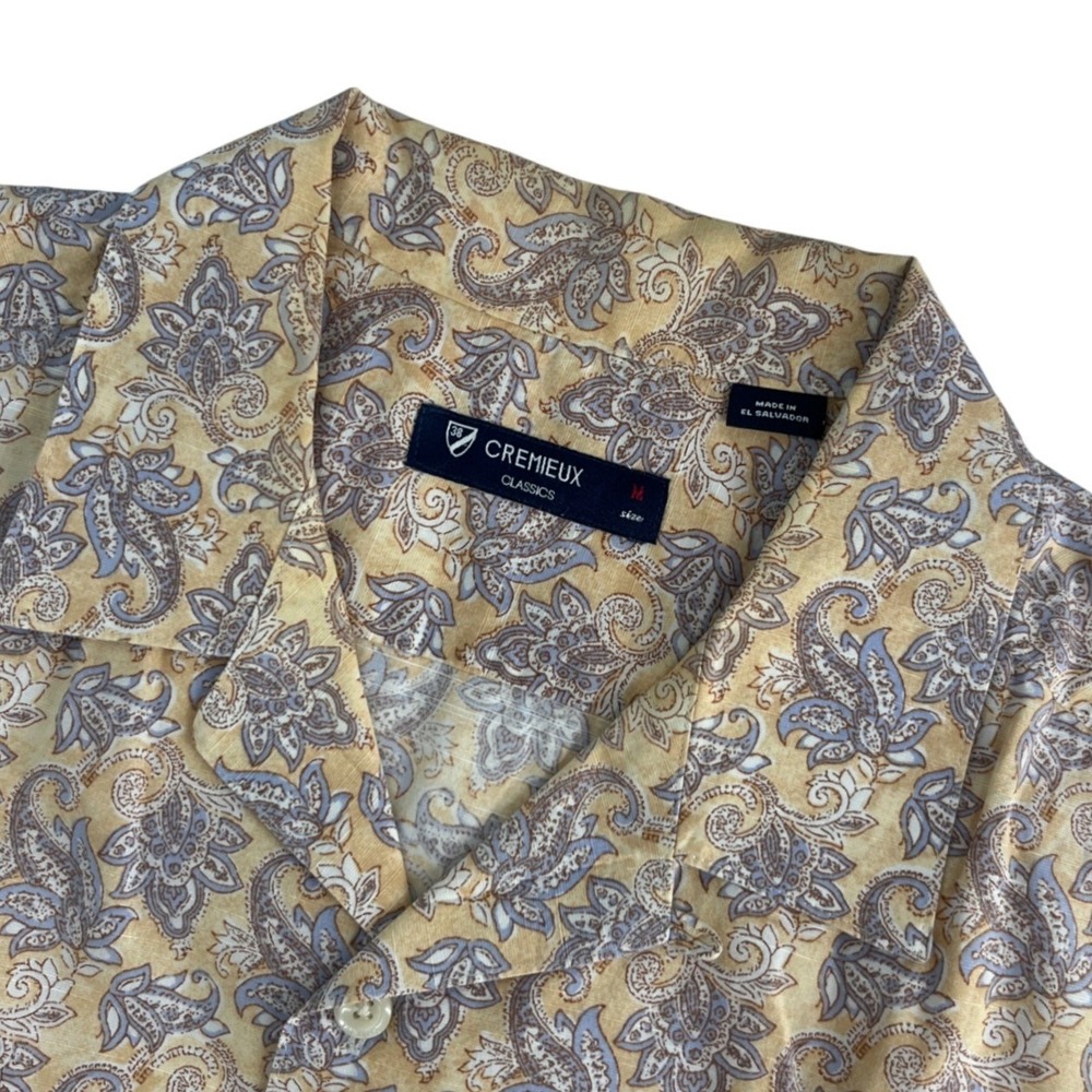 Cremieux‎ Classics Mens Button Up Shirt Paisley Short Sleeve Size Medium